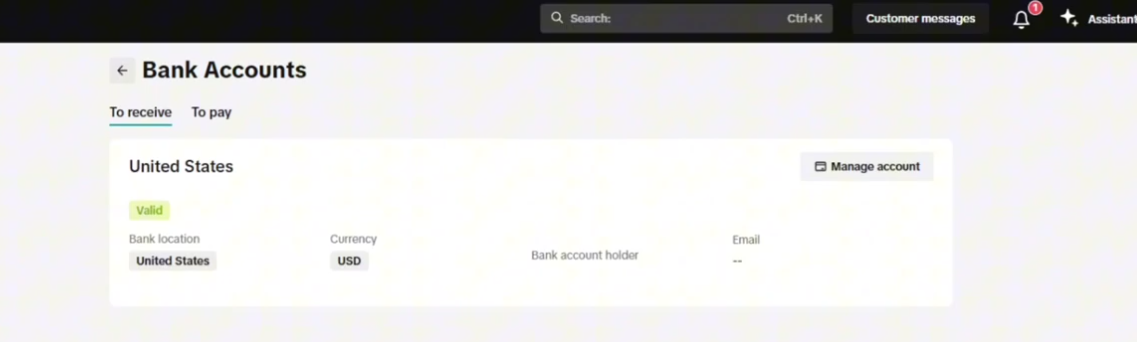 seller account setup bank linking payout method withdrawal guide finance verification upload EHP Consulting