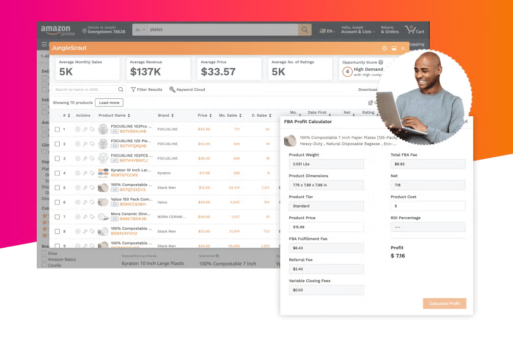 FBA product finder keyword tracker supplier database AI analysis scale business EHP consulting