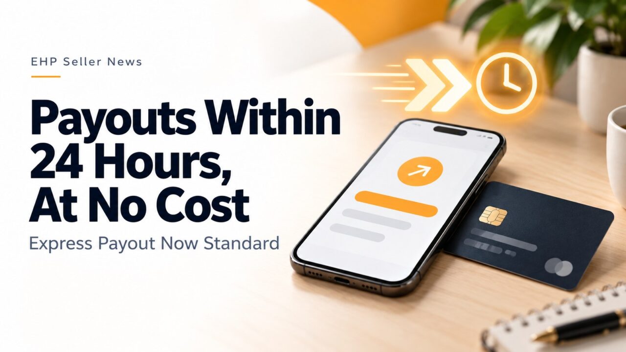 Illustration: fast bank payout concept for Amazon sellers