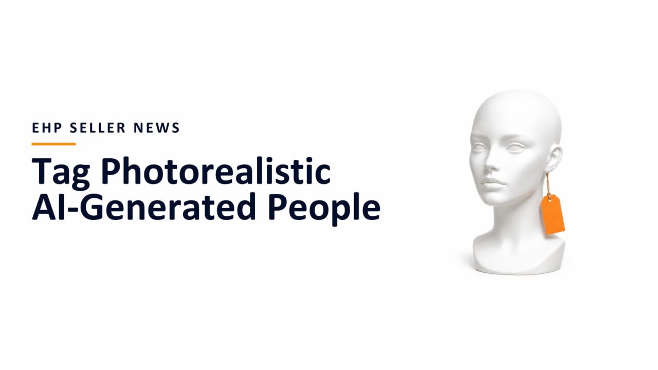 A white mannequin head with a blank orange tag beside the headline Tag Photorealistic AI-Generated People
