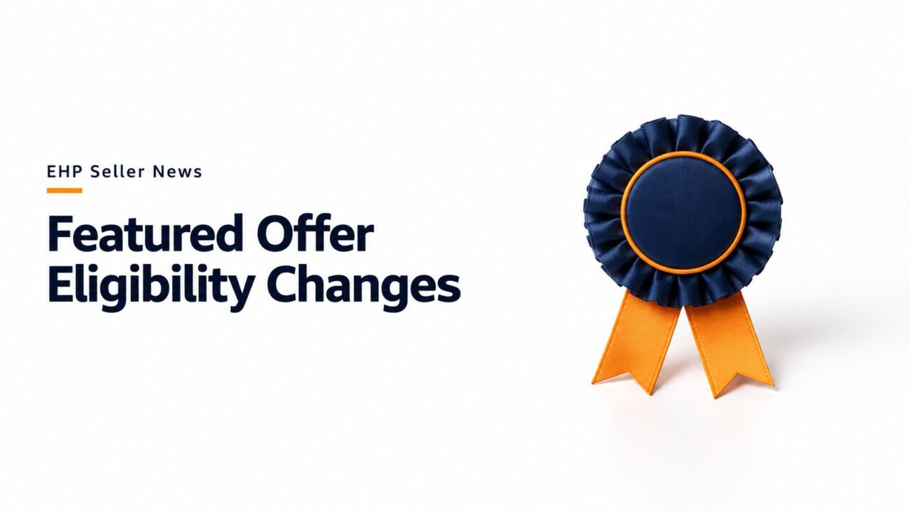 A navy award rosette with orange ribbons beside the headline Featured Offer Eligibility Changes