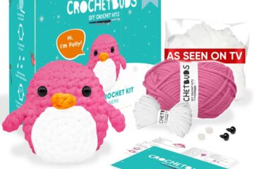 CrochetBuds Polly the Penguin kit (TikTok case study card) CrochetBuds Polly the Penguin DIY crochet kit with yarn, hook and instructions